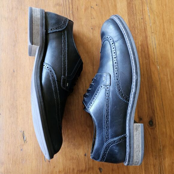 Men's VIONIC Bruno Oxford Wing Tip Lace Up Shoes Black Leather US Size 11M - Picture 7 of 7